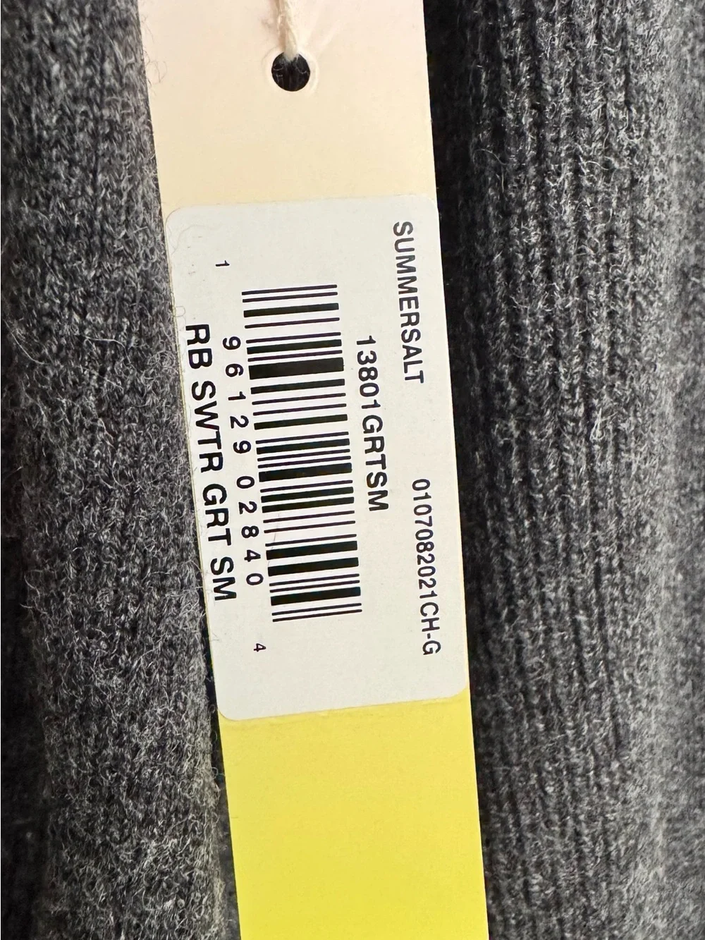 NWT Summersalt Merino Wool Cashmere Sweater Charcoal Gray Balloon Sleeve S - Picture 7 of 7